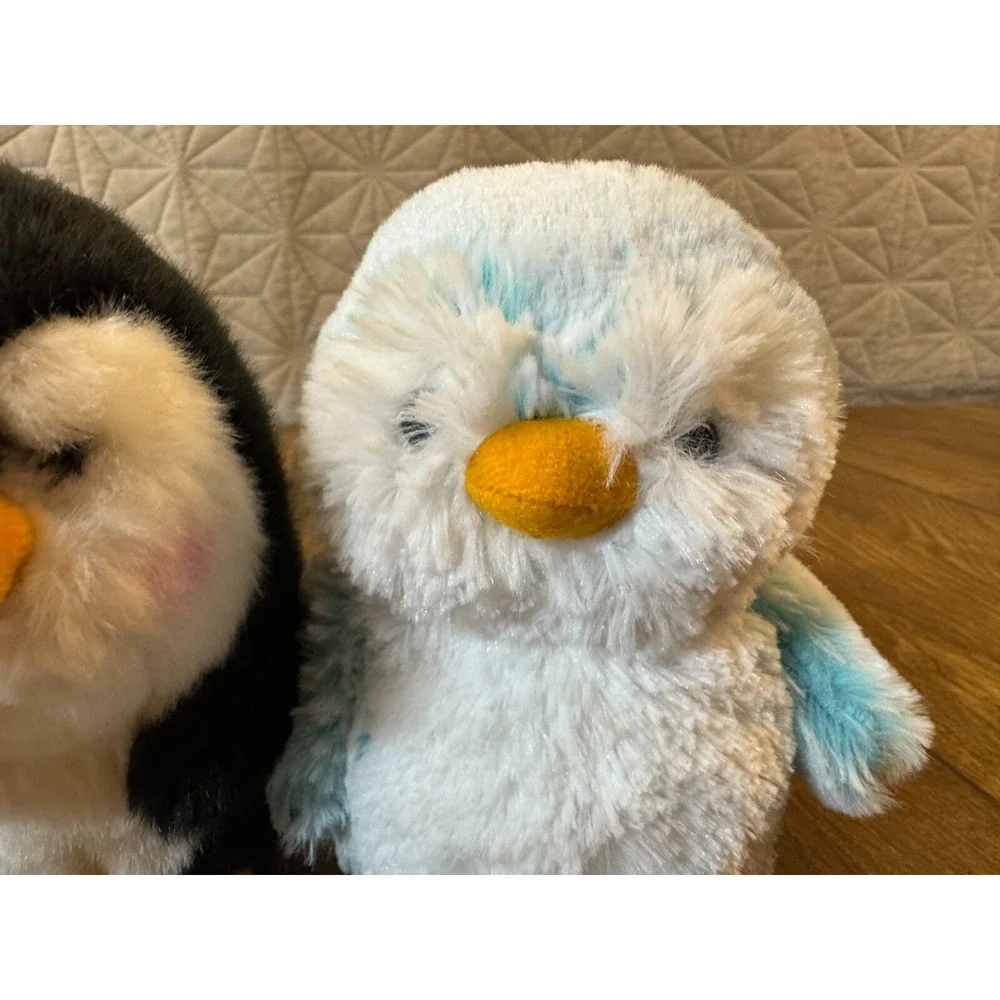 Aurora World Plush Penguin Lot Blue Pom Pom Rolly Pet Peewee Stuffed Animal Toys
